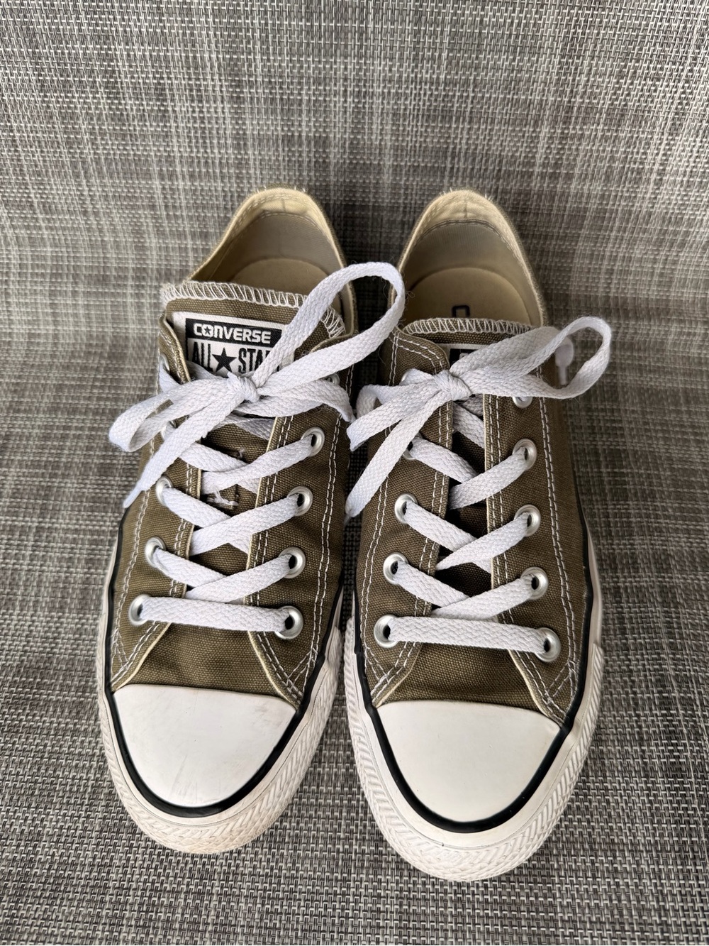 Converse All Star Low Top Sneakers - Olive Green with White Accents